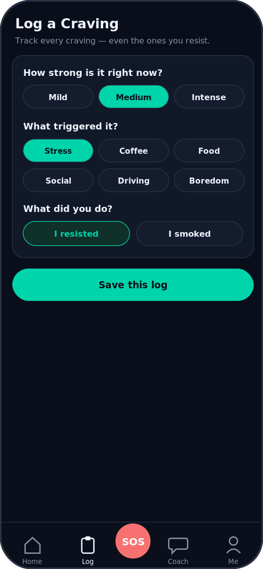 log screen